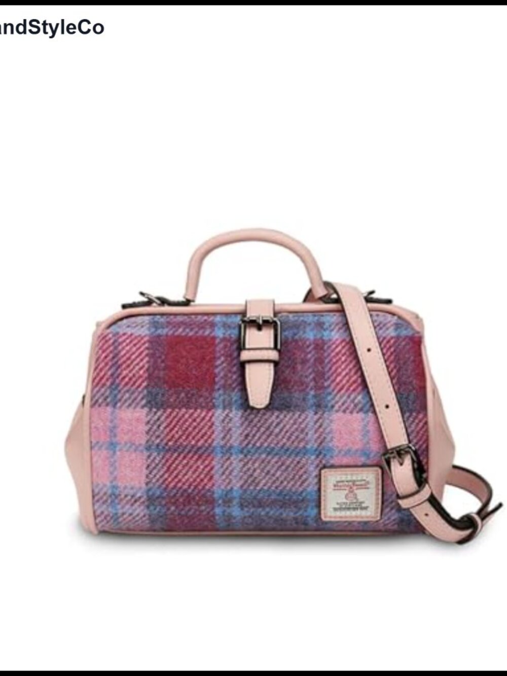 Harris Tweed Doctor Bag Medium Vegan Leather Shoulder Handbag